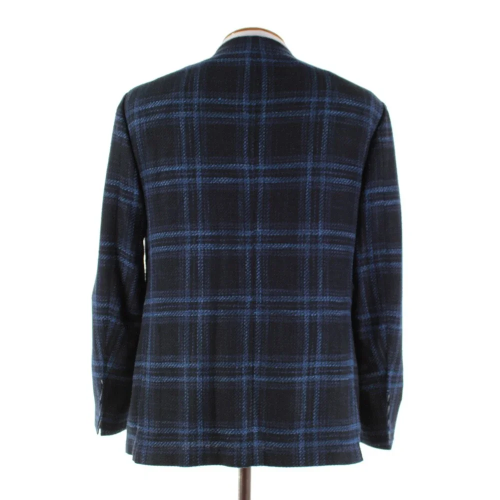 Sartorio Kiton NWT Wool Blend Sport Coat Size 52R (42R US) In Blue Plaid